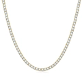 Klassische vergoldete S925 Sterlingsilber Tenniskette mit funkelnden Moissanit Steinen - 6,5 mm (1 ct) / 50 cm Länge / Gold