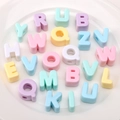 Matte macaron acrylic letter beads for DIY jewelry and baby pacifier chains - Random Letters Solid Color