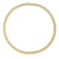 Macro view of gold plated 12mm S925 sterling silver Cuban link chain with moissanite pavé - Width 8MM-50CM / Gold