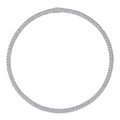 Classic S925 sterling silver Cuban link necklace with sparkling moissanite stones - Width 8MM-50CM / Silver