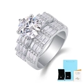 Détail du set de bagues Moissanite 3ct avec pierres baguette et certificat GRA inclus - US 5 / Style Coffret Cadeau Et Certificat GRA