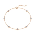 Elegante bracciale a bolle in argento S925 placcato oro rosa 18k con 7 pietre moissanite - Braccialetto Bolle / Oro rosa