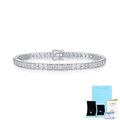 Detailed macro view of S925 silver moissanite tennis bracelet with GRA certificate - 16.5cm / Moissanite Bracelet (L13116) / With GRA Certificate and Gift Box