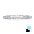 Elegantes Tennisarmband aus S925 Sterlingsilber mit Moissanit, blauer Geschenkbox und GRA-Karte - 16.5cm / S925 Sterlingsilber-Armband mit Moissanit-Herz, Silber + GRA-Zertifikat + Geschenkbox