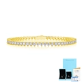 Vergoldetes S925 Silber Moissanit Tennisarmband mit GRA-Zertifikat und Geschenkbox - 16.5cm / Herz-Armband (Geschenkbox + GRA) / Gold