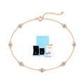 Rose gold S925 sterling silver moissanite bubble bracelet with lobster clasp and GRA report - With GRA Certificate and Gift Box / Rose Gold