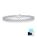 Bracciale tennis in moissanite argentata con montatura a castone e certificato GRA - 165mm / Bracciale a Bolle Moissanite con Certificato GRA e Confezione Regalo