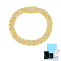 Luxuriöses goldenes Moissanit-Cuban-Armband mit Volldiamantbesatz und GRA-Zertifikat - 20cm / Gold-Mit Zertifikat Box