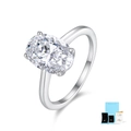 Elegant S925 silver moissanite ring with oval cut stone and GRA certificate in a gift box - US 5 / Oval Moissanite Ring + Certificate + Gift Box