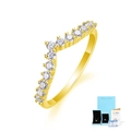 Elegant gold V-shaped moissanite ring set with GRA certificate and blue gift box - US Size 5 / Moissanite Ring (With Certificate & Gift Box) / Gold