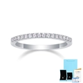 Dettaglio anello in argento S925 con moissanite, certificato GRA e confezione regalo - Taglia US 5 / Anello Pavé Semplice (Con Certificato GRA e Confezione Regalo) / Argento