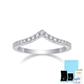 Anello a V in moissanite in argento S925 con certificato GRA e confezione regalo - Taglia US 5 / Anello Pavé a V (Con Certificato GRA E Confezione Regalo) / Argento