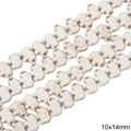 Perles d'éléphant en turquoise synthétique blanche 10x14mm pour la création de bijoux - Éléphant / 10x14mm (1 Fil/Paquet) / Blanc