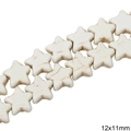 Perles étoile en turquoise synthétique 12x11mm avec texture naturelle pour bijoux DIY - Pentagramme / 12x11mm (1 Fil/Paquet) / Blanc