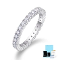 S925 sterling silver moissanite eternity ring with luxury GRA certificate and gift box - US Size 5 / 2mm Moissanite Ring (R13148)(With Certificate And Gift Box)