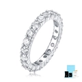 S925 sterling silver eternity ring with moissanite diamonds and premium gift packaging - US Size 5 / Moissanite Ring + GRA Certificate + Gift Box (R12742) / Silver