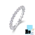 Sparkling S925 sterling silver eternity ring with moissanite gems and GRA certificate - US Size 5 / Ring With Certificate And Box (R13141) / Silver