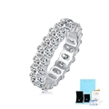 S925 sterling silver full eternity ring with oval moissanite and luxury blue gift box - US Size 5 / S925 Silver Moissanite Ring with GRA Certificate & Gift Box