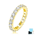 18K gold plated S925 sterling silver moissanite eternity ring with GRA certificate and gift box - US Size 5 / Gold - Moissanite Ring + GRA Certificate + Gift Box (R12742) / Gold