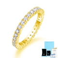 Gold eternity band ring with Moissanite stones, vertical grooves and GRA certificate - US Size 5 / 2mm Moissanite Ring (R13148)(With Certificate And Gift Box)