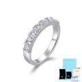 Exquisite S925 silver moissanite row ring with GRA certificate and blue gift packaging - US Size 5 / With GRA Certificate Gift Box / Silver