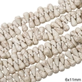 Perles en howlite blanche en forme de poire 6x11mm avec texture marbrée naturelle - Longue Goutte d'Eau / 6x11mm (1 Fil/Paquet) / Blanc
