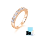 Elegant S925 sterling silver row ring with 7 moissanite stones in rose gold finish - US Size 5 / With GRA Certificate Gift Box / Rose Gold