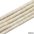 Brins de perles turquoise blanc synthétique rondes et plates 6x2mm pour bijoux DIY - Perle plate / 2x6mm (1 Fil/Paquet) / Blanc