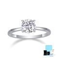 S925 silver lab-grown diamond ring in silver finish with GRA certificate and gift box - US Size 5 / Moissanite - 2 Carat (With Box/Certificate)