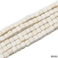 Perles carrées en turquoise synthétique blanc cassé de 4mm pour bijoux DIY - Cube / 4mm (1 Fil/Paquet) / Blanc