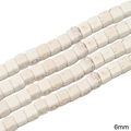Perles turquoises blanches carrées de 6mm avec motifs marbrés pour bijoux DIY - Cube / 6mm (1 Fil/Paquet) / Blanc