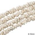 Brins de perles en pierre synthétique turquoise blanche irrégulière de 8-10 mm - Gravier / 8-10mm (1 Fil/Paquet) / Blanc