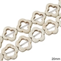 Perle de fleur en turquoise blanche synthétique 20mm pour bijoux DIY et bracelets - Fleur à Cinq Pétales / 20mm (1 Fil/Paquet) / Blanc