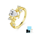 Detail van vergulde S925 zilveren ring met peervormige moissaniet, GRA-certificaat en doos - US Maat 5 / S925 Zilveren Moissaniet Ring met GRA Certificaat en Geschenkdoos