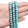 Perles d'espacement en turquoise composite en forme d'haltère pour la création de bijoux - Os / 8x13mm (38cm/Paquet) / Bleu ciel