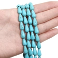 Perles en turquoise synthétique bleue en forme de larme avec matrice pour bijoux DIY - Longue Goutte d'Eau / 7x13mm (38cm/Paquet) / Bleu ciel