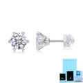 Klassieke zespoot oorknopjes van S925 sterling zilver met blauwe doos en een certificaat - 925 zilver / Laboratorium Diamant Oorknopjes - Eén Karaat - Met NGTC Certificaat en Geschenkdoos
