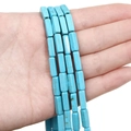 Brins de perles turquoise bleues rectangulaires avec veines brunes pour bijoux DIY - Rectangulaire / 4x13mm (38cm/Paquet) / Bleu ciel