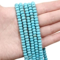 Perles de turquoise bleu ciel forme ronde plate pour création bijoux et bracelets - Petite Perle de Bouclier / 4x6mm (38cm/Paquet) / Bleu ciel