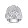 Luxurious S925 sterling silver hip-hop ring with moissanite pavé stones in silver finish - US Size 12 / R15337 Hip Hop Moissanite Ring
