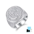 Iced out moissanite hip hop ring in 925 silver with GRA certificate and gift packaging - US Size 12 / R15337 Hip Hop Moissanite Ring With GRA Certificate and Gift Box