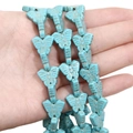 Perles papillon en turquoise synthétique bleue pour la fabrication de bijoux DIY - Petit Papillon / 15x13mm (38cm/Paquet) / Bleu ciel