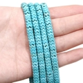 Perles de turquoise blanche synthétique bleu clair avec design en V pour bijoux DIY - Tube Rond Ondulé / 3x6mm (38cm/Paquet) / Bleu ciel