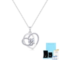 1ct heart-shaped pendant necklace in S925 silver with GRA certificate and gift box - 925 Silver / Chain Length 45cm / GRA Certificate + Box / Moissanite Pendant