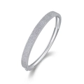 Poliertes Armband aus S925 Sterlingsilber mit funkelnden Moissanit-Steinen besetzt - Einstellbar Offen / Moissanit Armreif