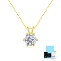 Elegant 18K gold-plated 925 silver moissanite necklace with GRA certificate and gift box - 40+5cm / 3 Carats (With GRA Certificate and Gift Box) / Gold
