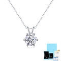 Elegant 925 silver moissanite pendant necklace with GRA certificate and gift packaging - 40+5cm / 2 Carats (With GRA Certificate and Gift Box) / Silver