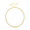 S925 Silber vergoldete Tennis-Halskette mit Labor-Diamanten und Herz-Anhänger am Ende - 40+5cm / Gold