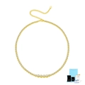 Vergoldete S925 Silber Tennis-Halskette mit Zirkonia-Steinen und GRA-Zertifikat - 40+5cm / Gold (Mit Zertifikat und Box)