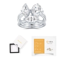 Detail of S925 silver ring with D-color moissanite gems, GRA certificate and gift box - US Size 5 / Moissanite Ring With Certificate And Box (5979284392587)